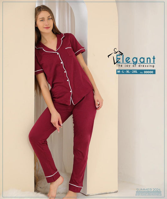 Classic PJ Pants Cotton - Burgundy