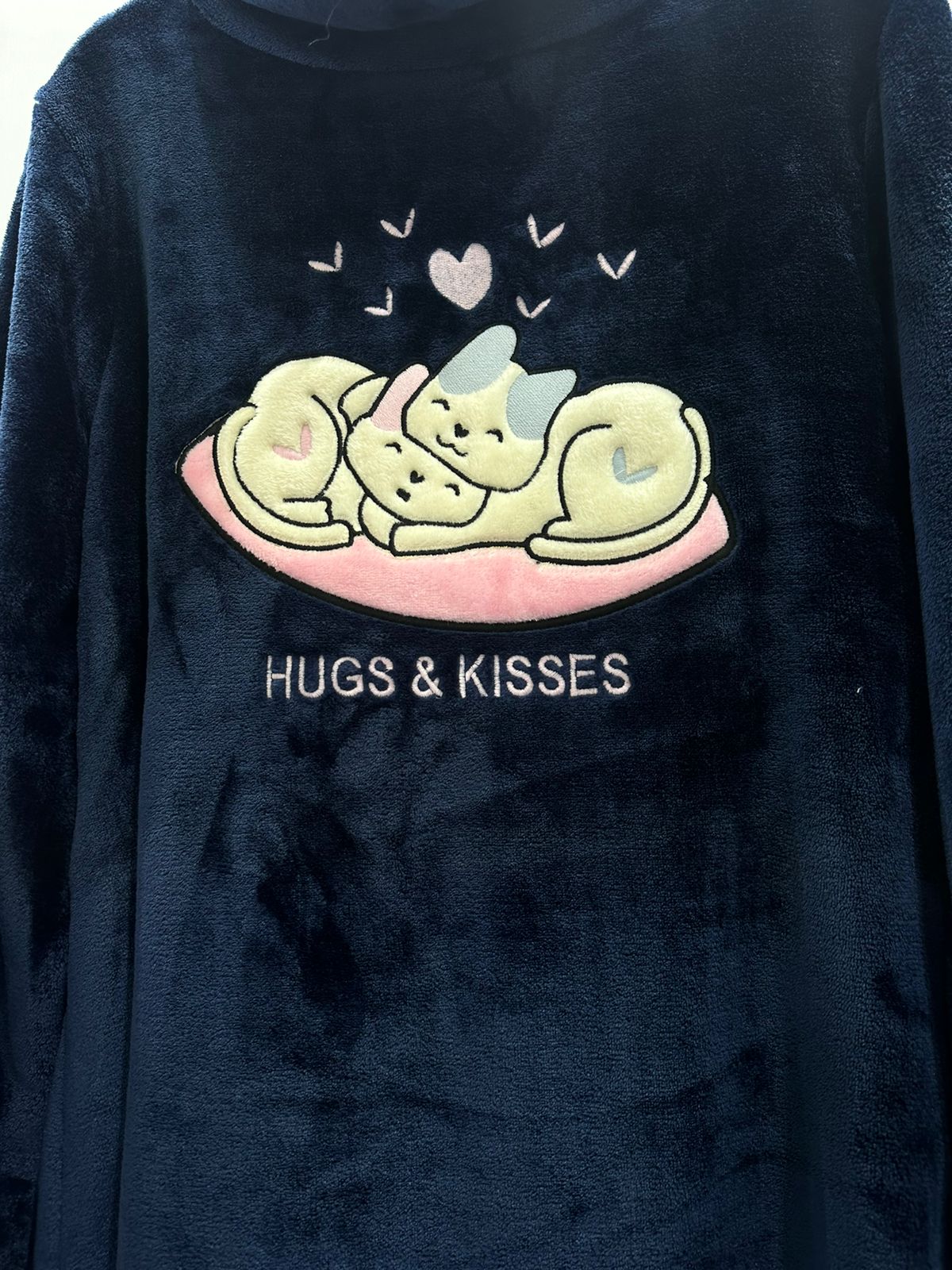 Nightshirt with Footwear Navy - Hugs & Kisses