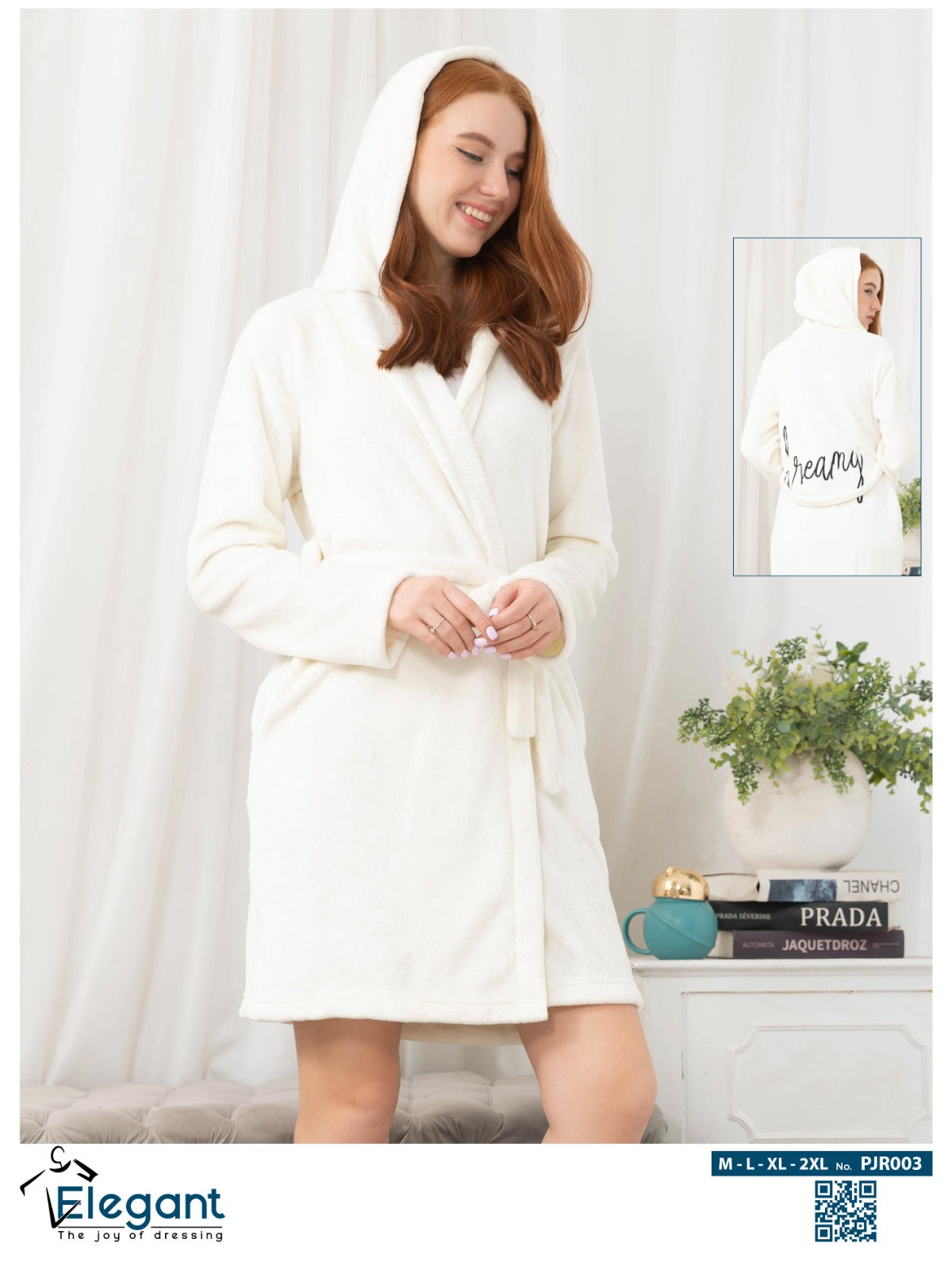 Polar Mini Robe - Embroidery Dreamy - White