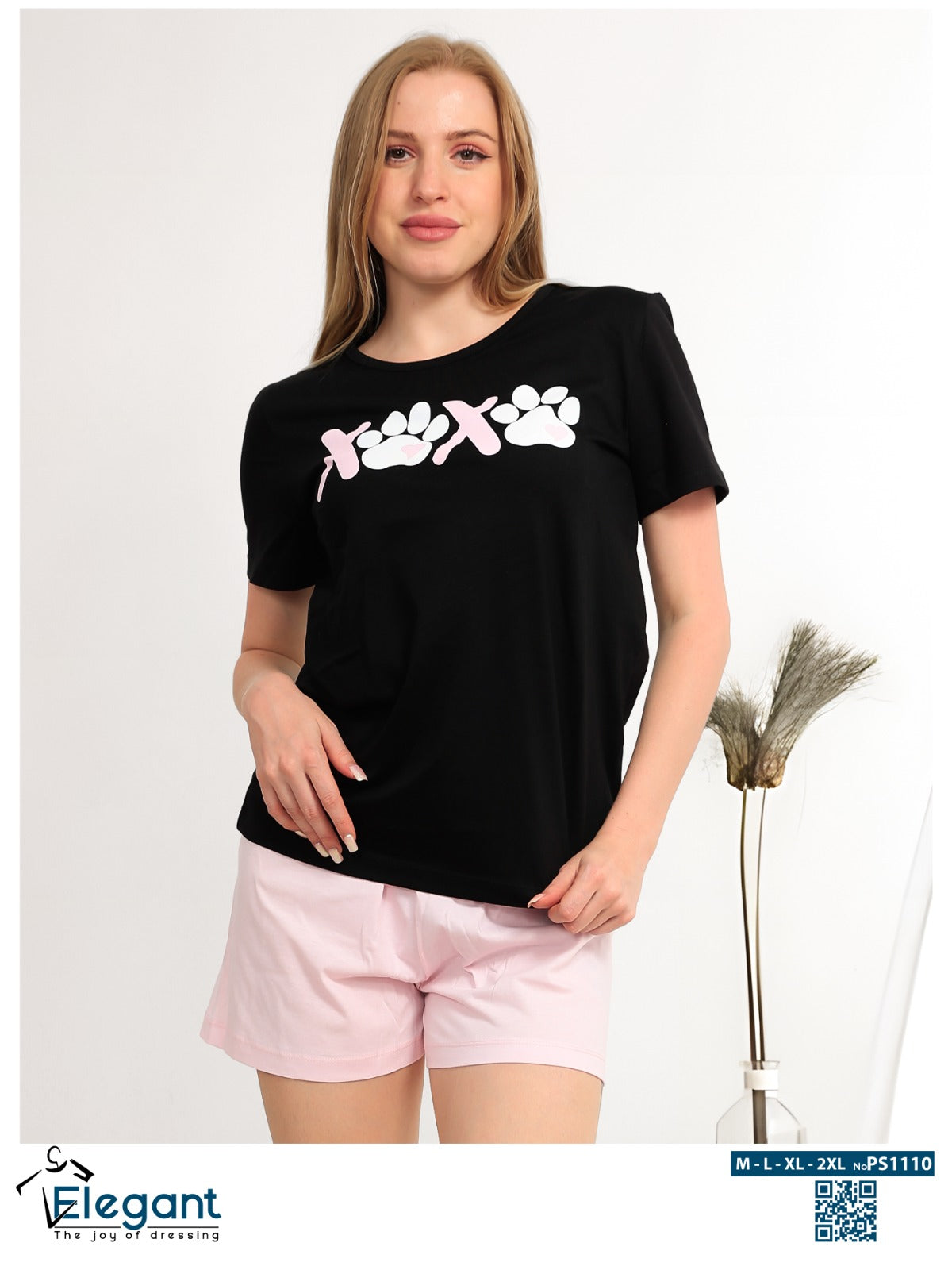 PJ short Cotton Black - XOXO
