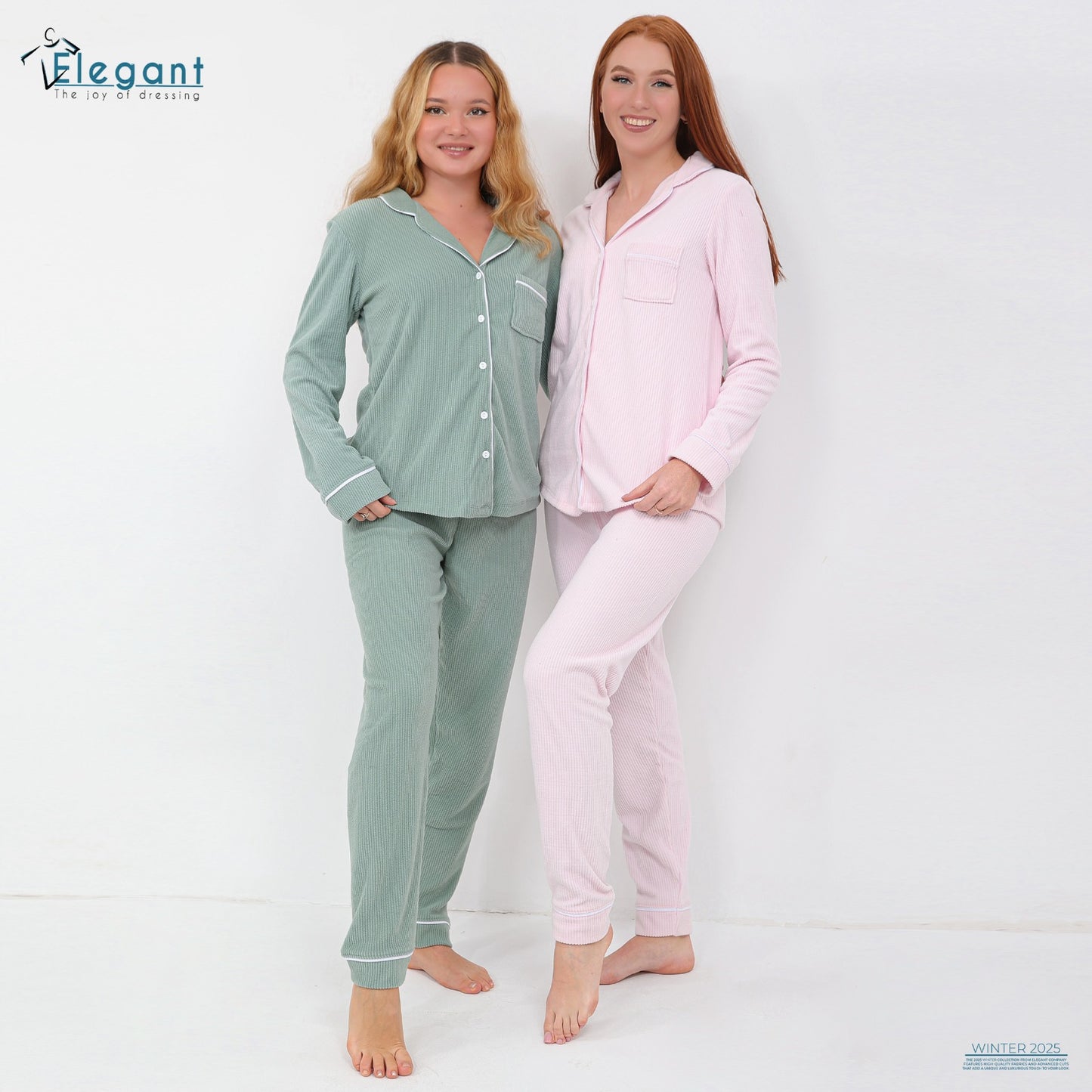 Ribbed Velvet Classic PJ - Mint 2