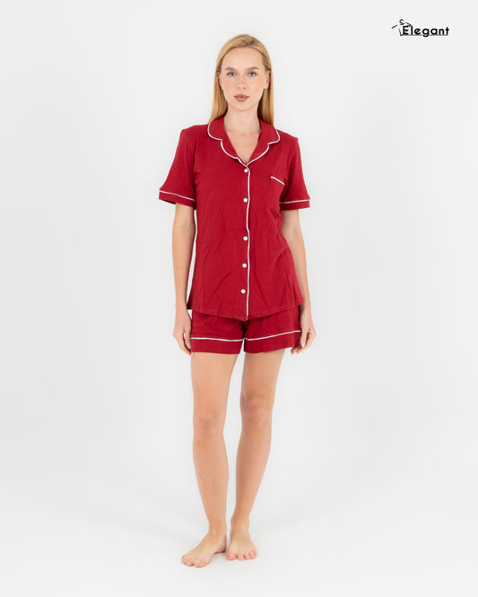 Classic PJ Shorts - Burgundy