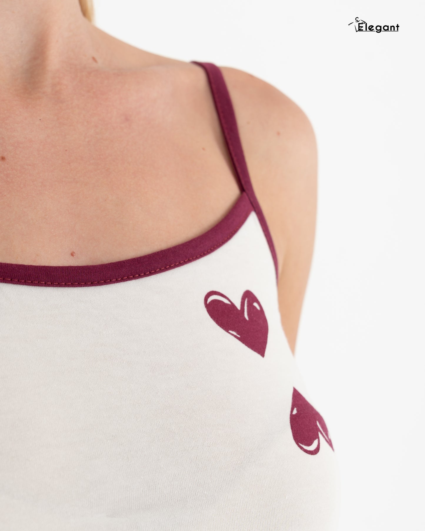 Straps Nightshirt Cotton Printed - Minimal Hearts