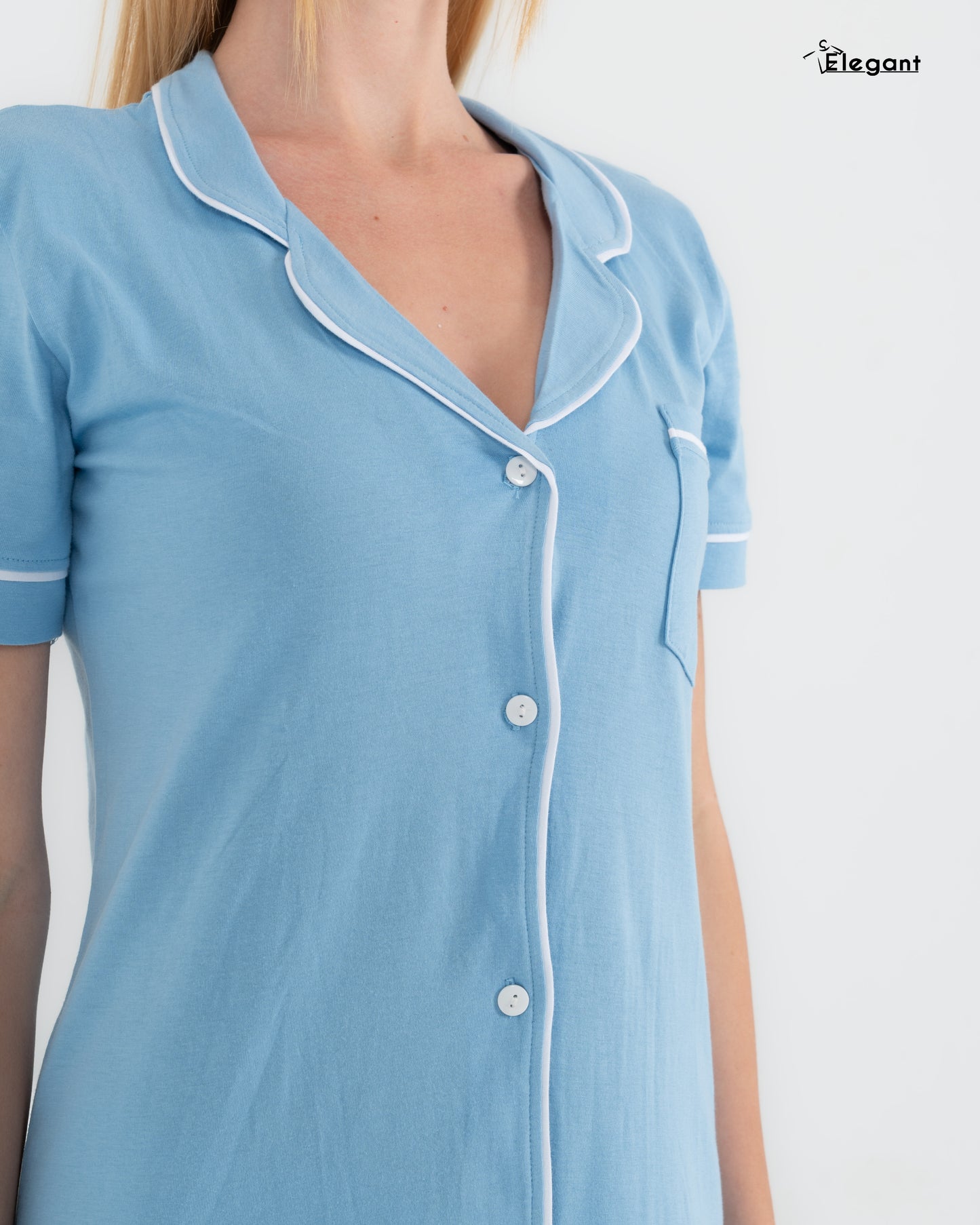 Classic Nightshirt Cotton - Sky Blue