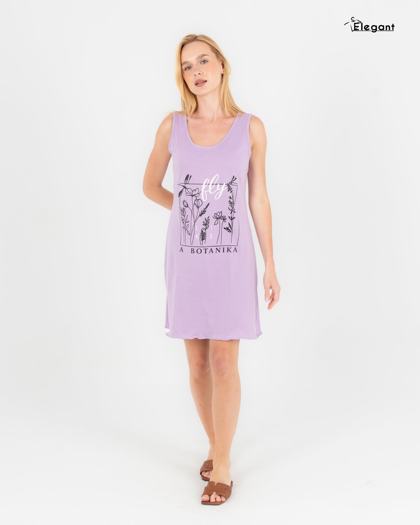 Nightshirt Cotton Sleeveless - Lavender - Botanika Fly