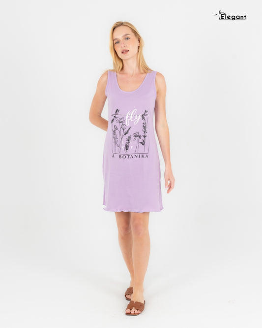 Nightshirt Cotton Sleeveless - Lavender - Botanika Fly