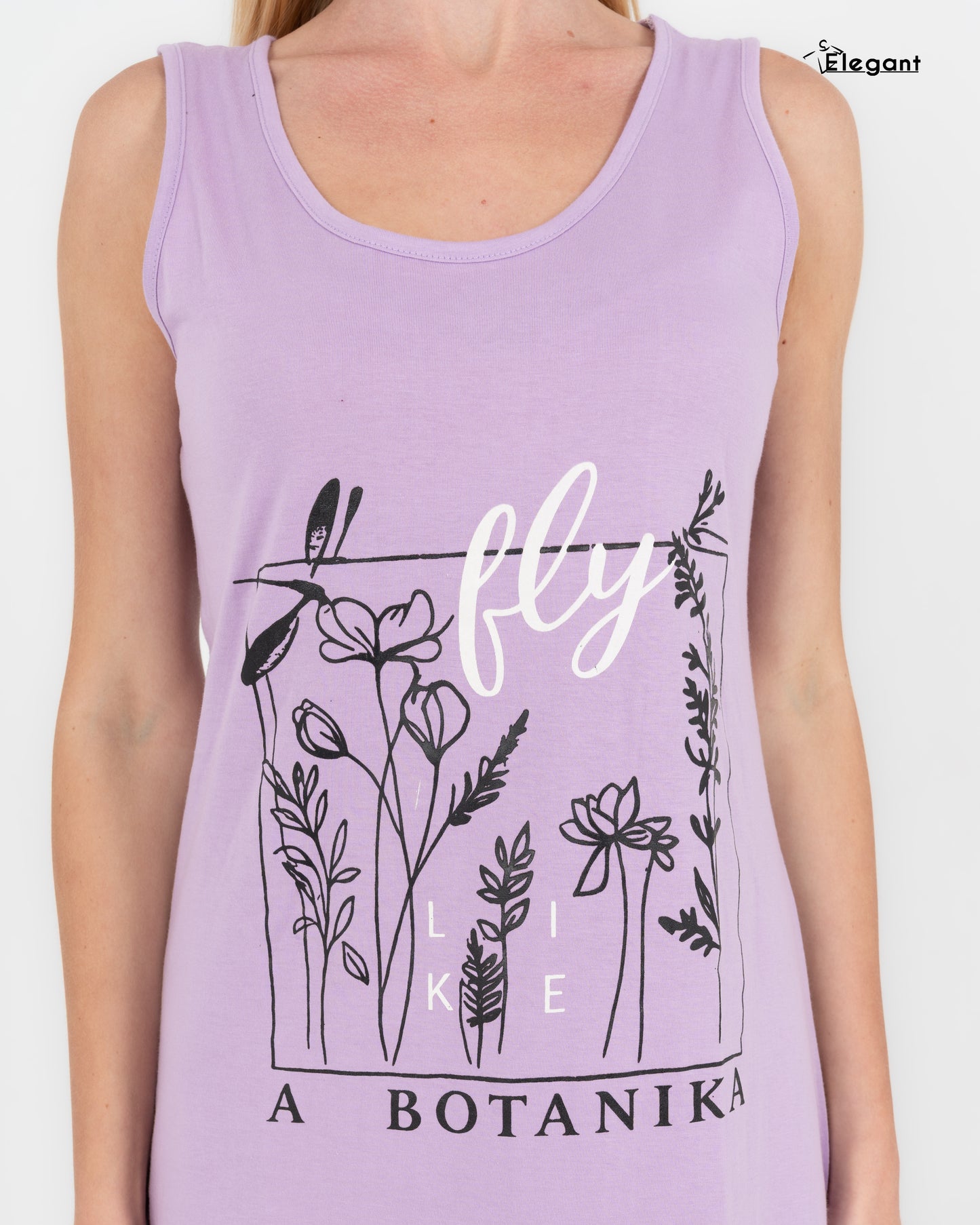 Nightshirt Cotton Sleeveless - Lavender - Botanika Fly