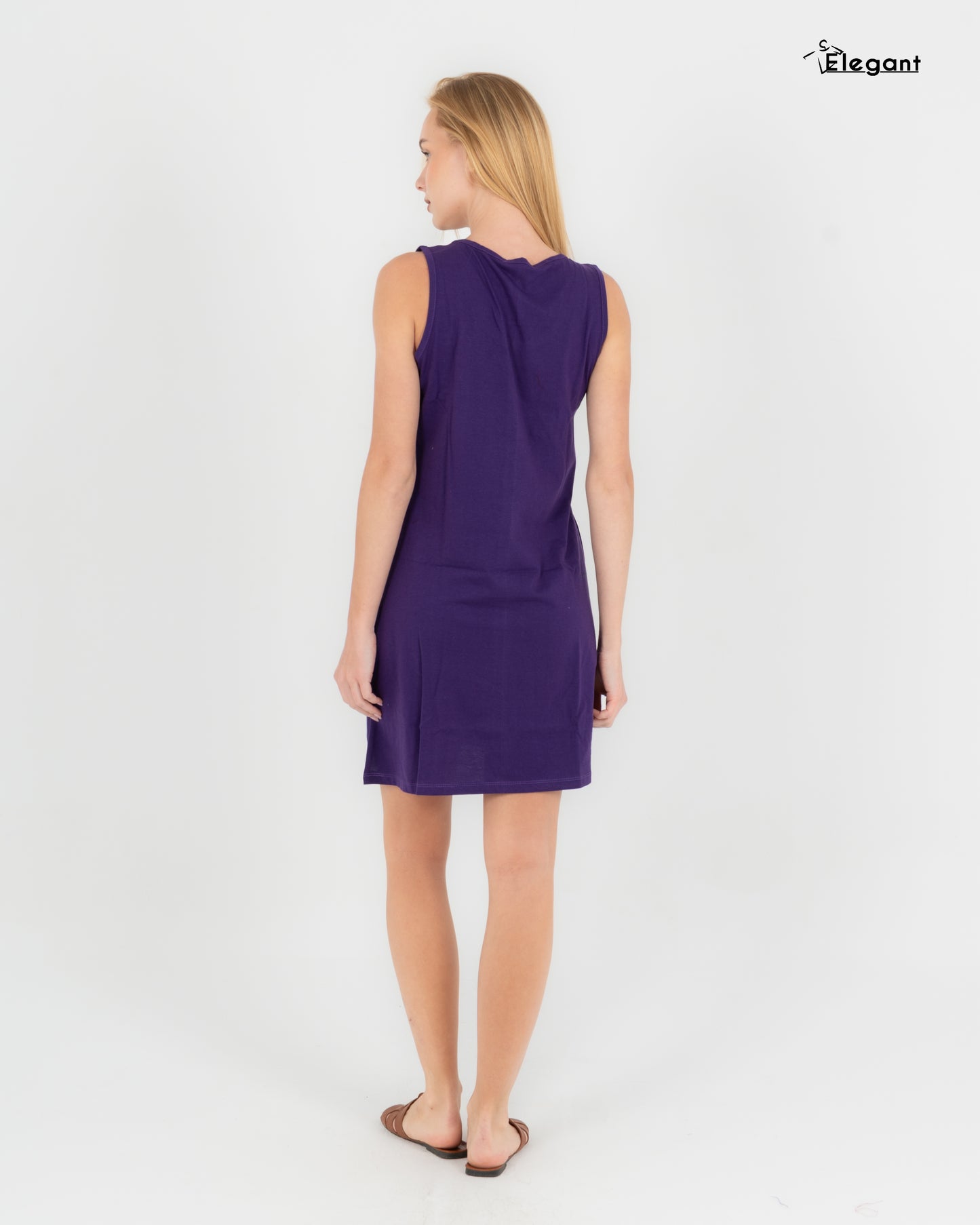 Sleeveless Nightshirt Cotton  Deep Purple - Sleep lashes