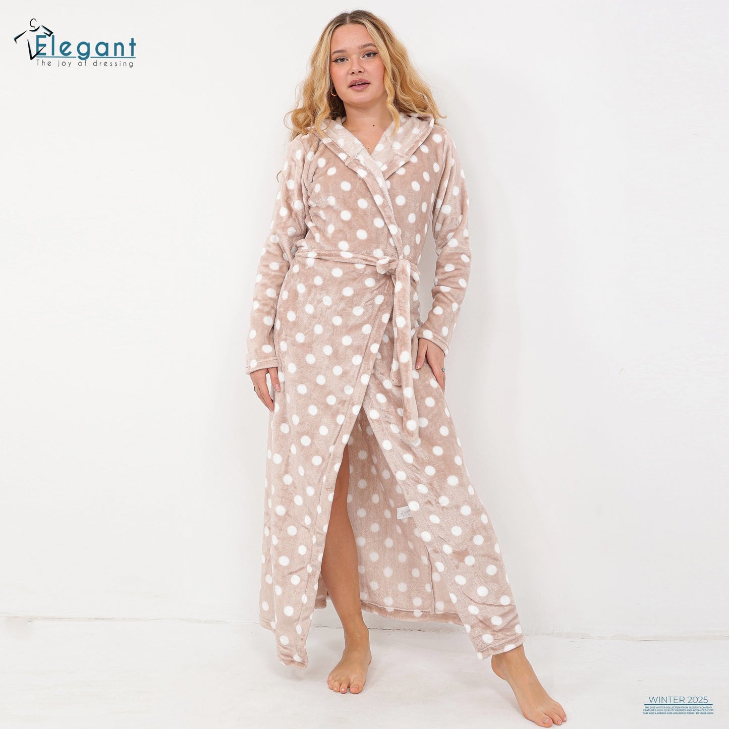 Polar Long Robe Printed Polka Dots - Beige