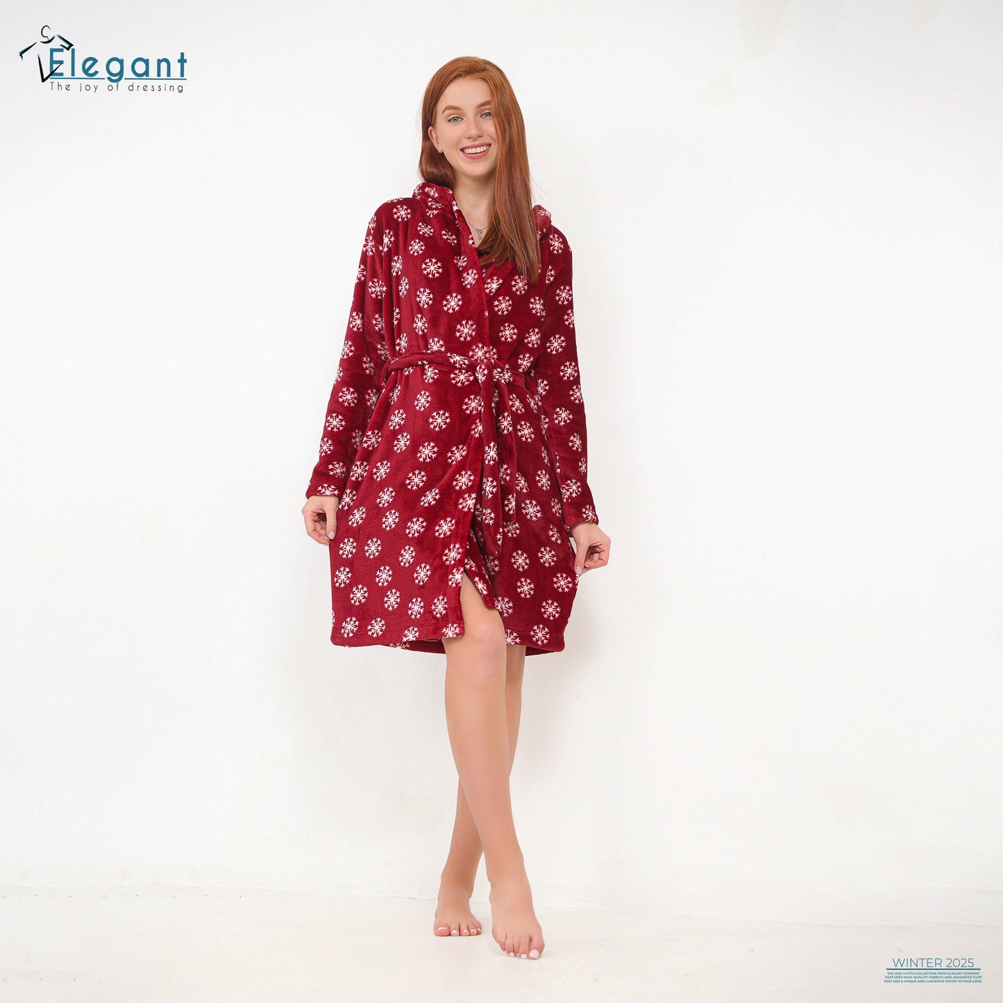 Polar Mini Robe Printed Snowflake - Maroon