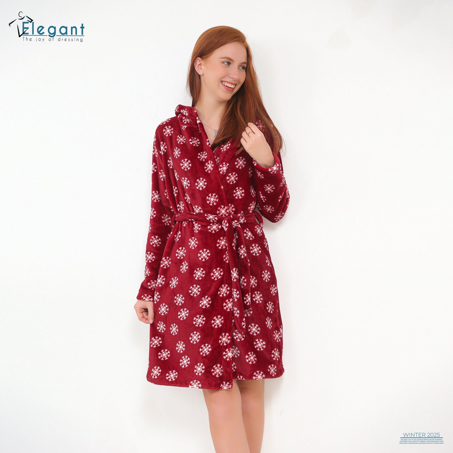 Polar Mini Robe Printed Snowflake - Maroon