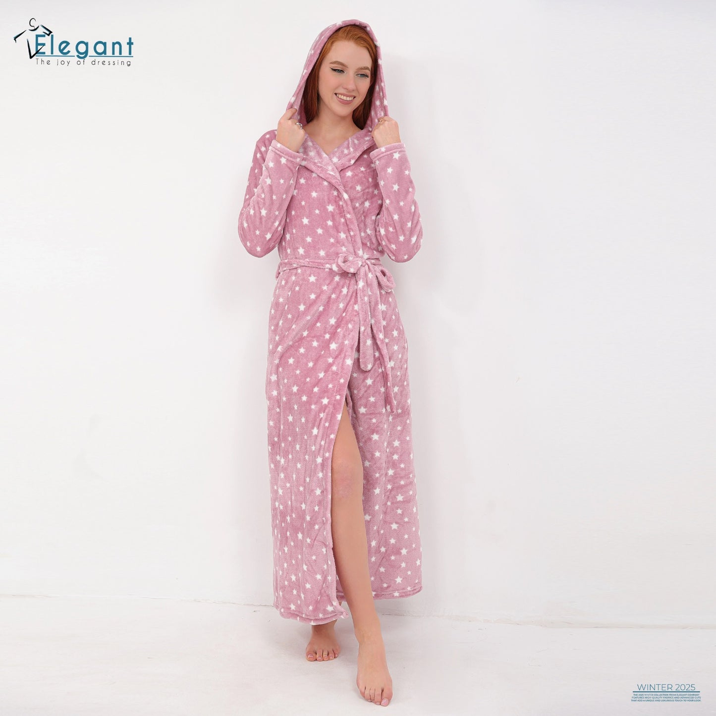 Polar Long Robe Printed Stars - Cashmere