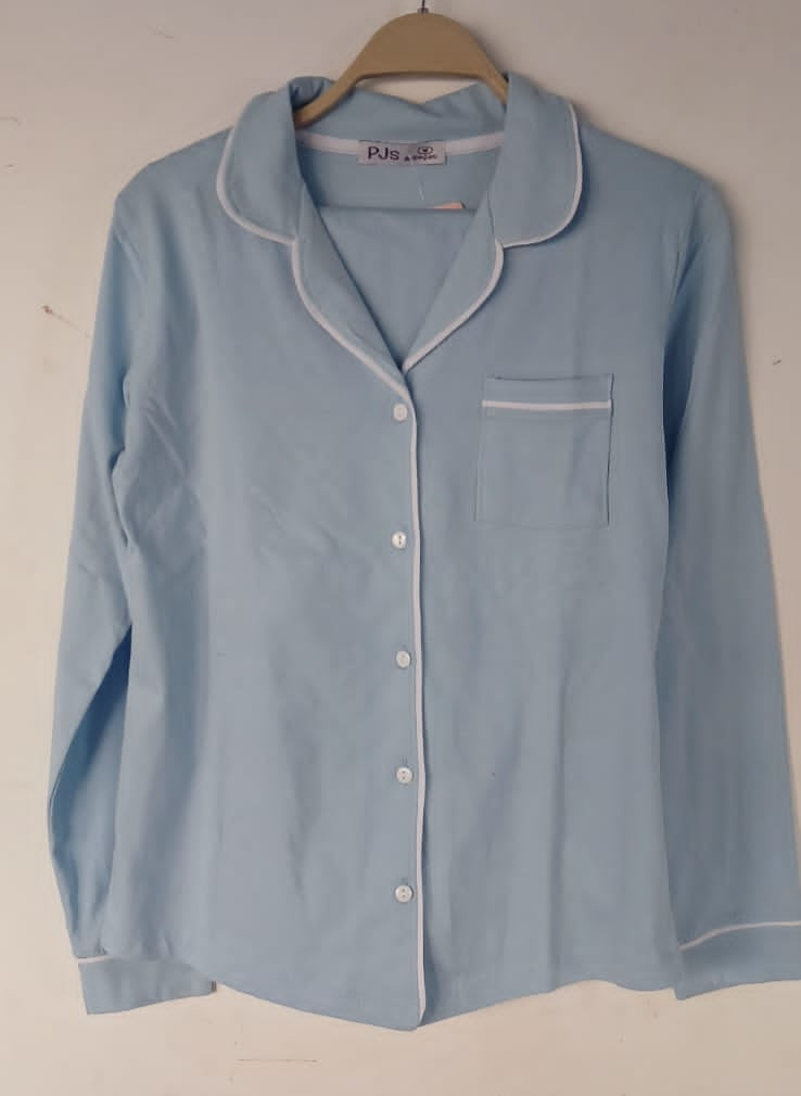 Cotton Long sleeves Classic PJ Pants - Baby Blue