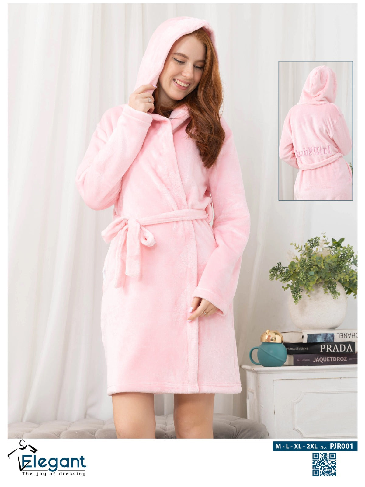 Polar Mini Robe - Embroidery Baby Girl - Rose