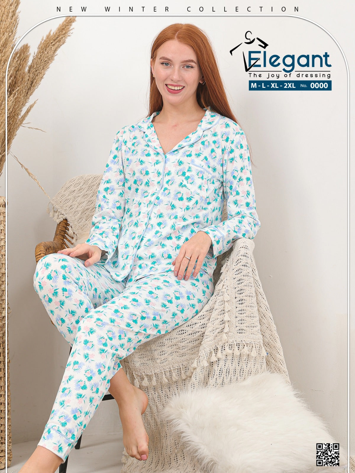 Autumn Cotton PJ Printed Blue floral