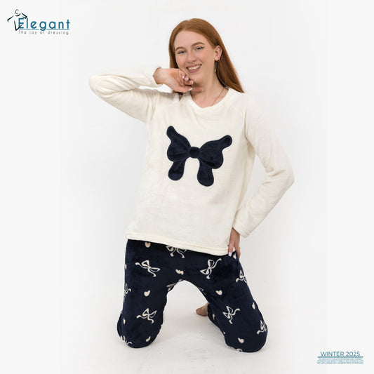 Polar PJ Offwhite - Navy Sweet Bow