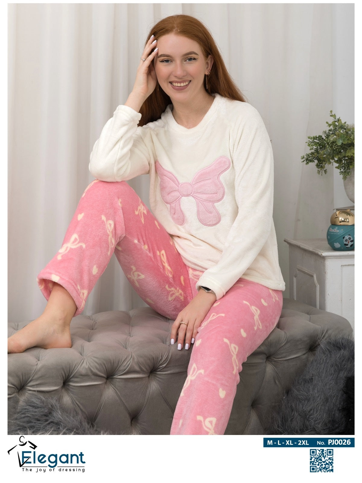 Polar PJ Offwhite - Pinky Bow