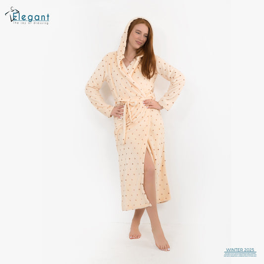 Polar Long Robe Cream - Brownie dots