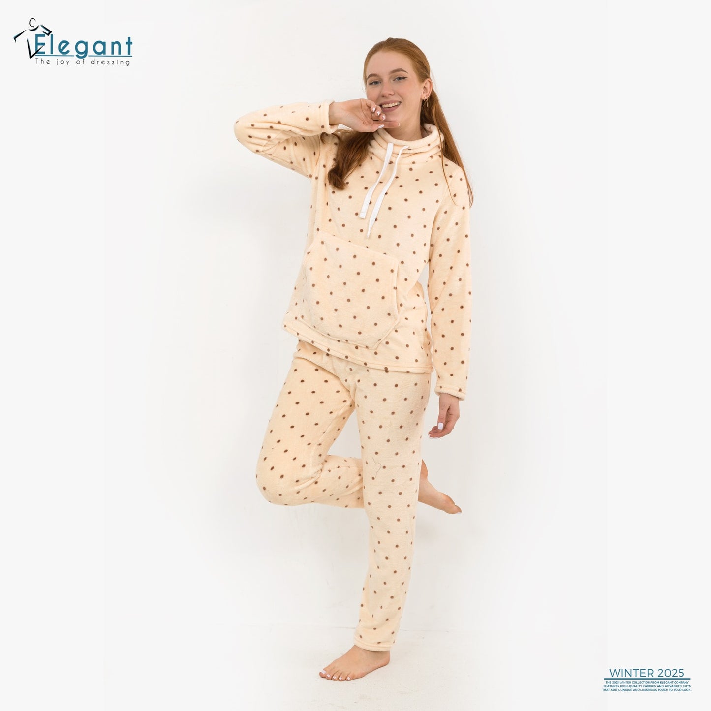 Polar PJ Turtleneck - Brownie Dots
