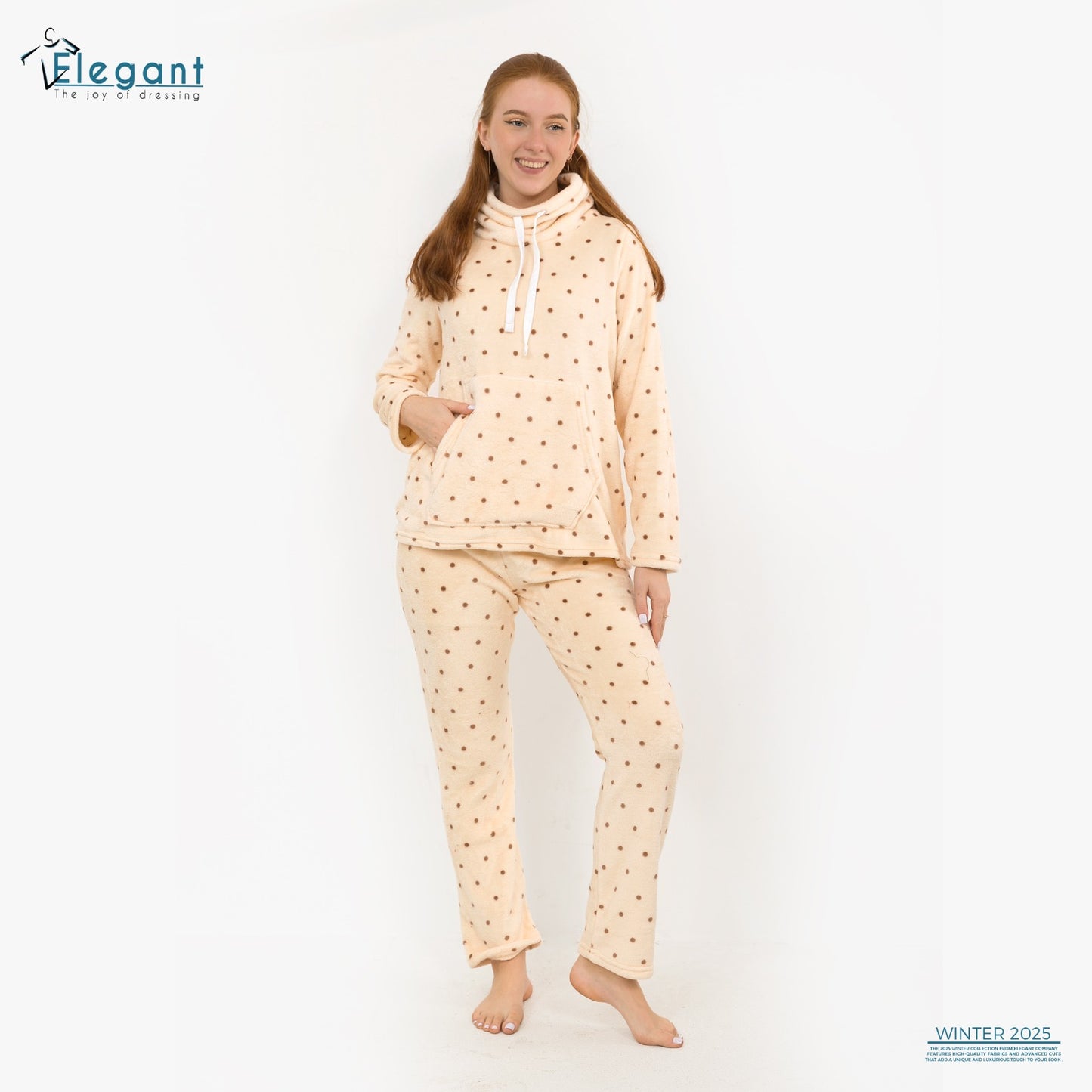 Polar PJ Turtleneck - Brownie Dots