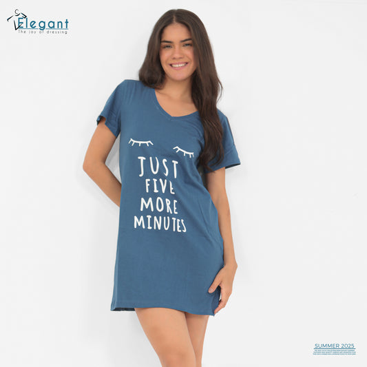 Nightshirt cotton Navy - Five minutes