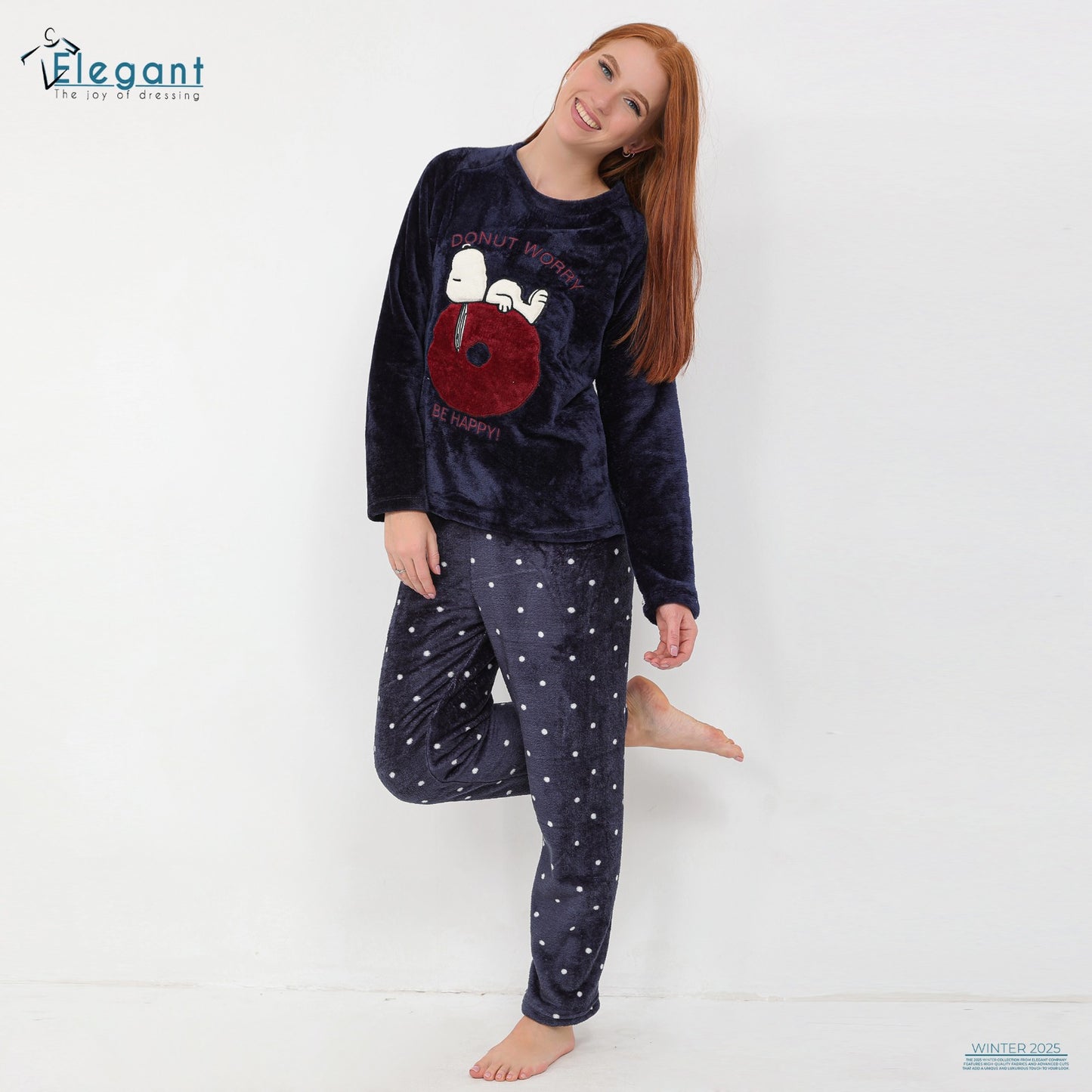 Polar PJ Navy/Printed Navy Pant - Hungry Snoopy