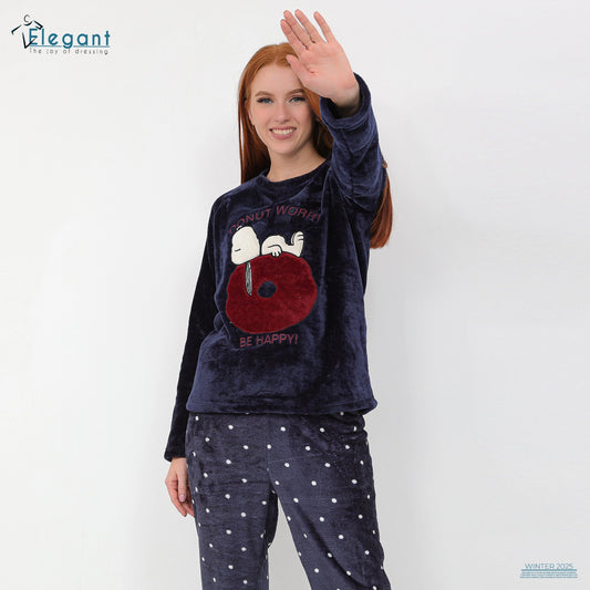 Polar PJ Navy/Printed Navy Pant - Hungry Snoopy