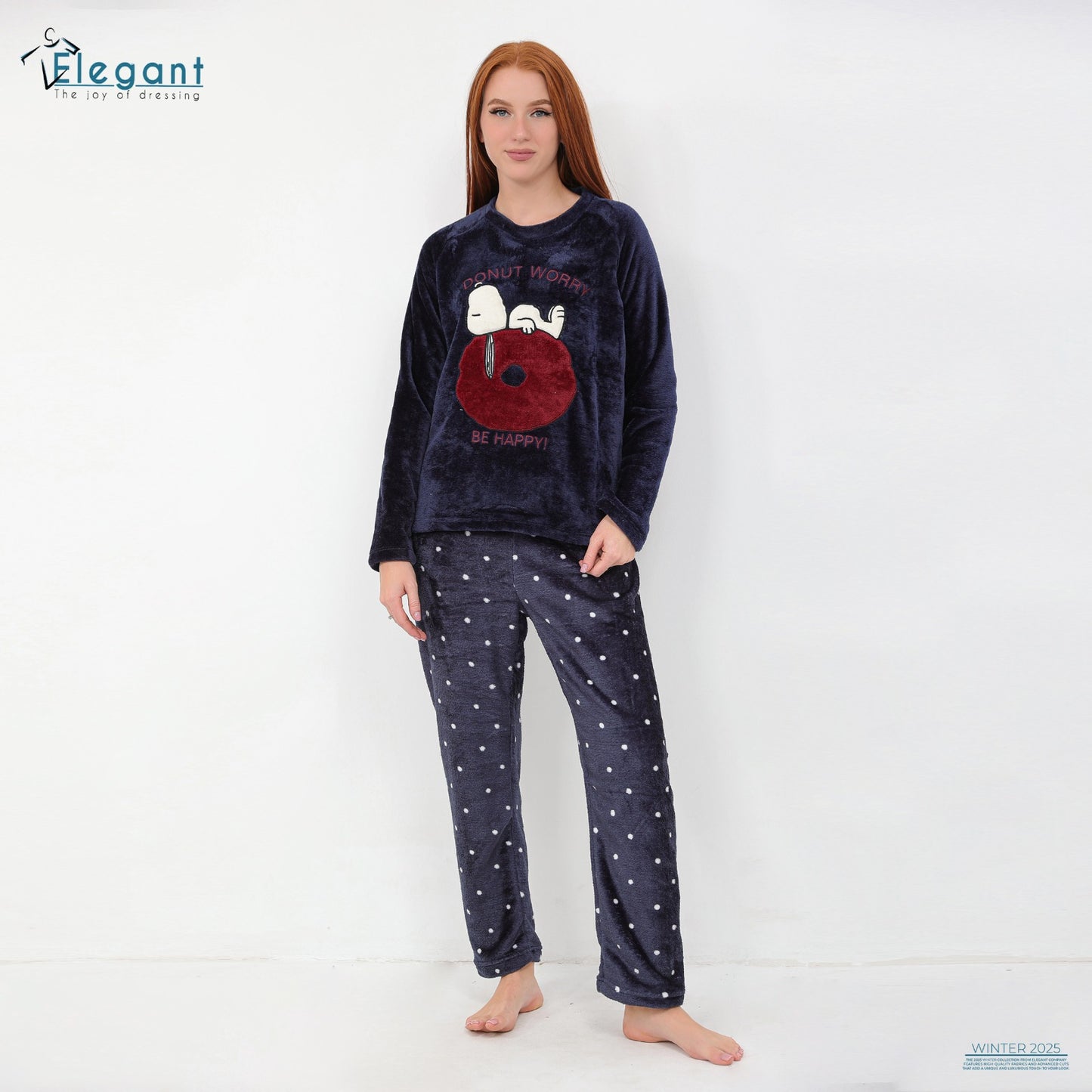 Polar PJ Navy/Printed Navy Pant - Hungry Snoopy