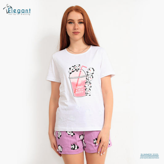 PJ short Cotton White - juice & panda
