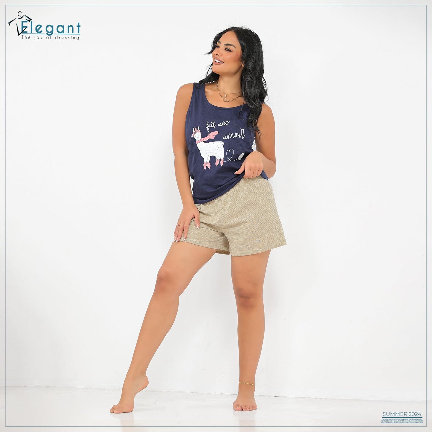 PJ short Cotton Navy - Lama