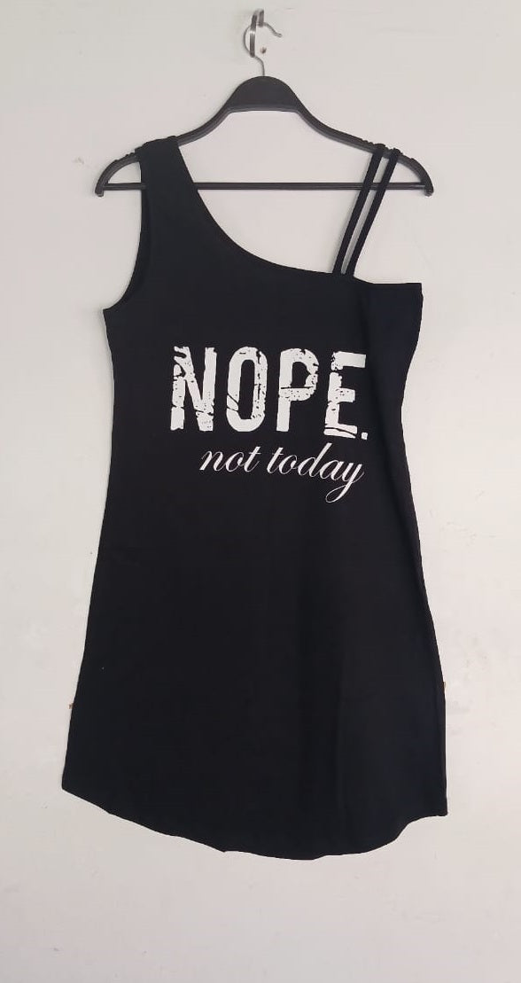 Fancy Straps Nightshirt Cotton Black - Nope