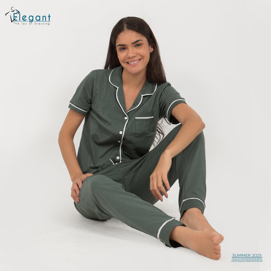 Classic PJ Pants Cotton - Plain Olive