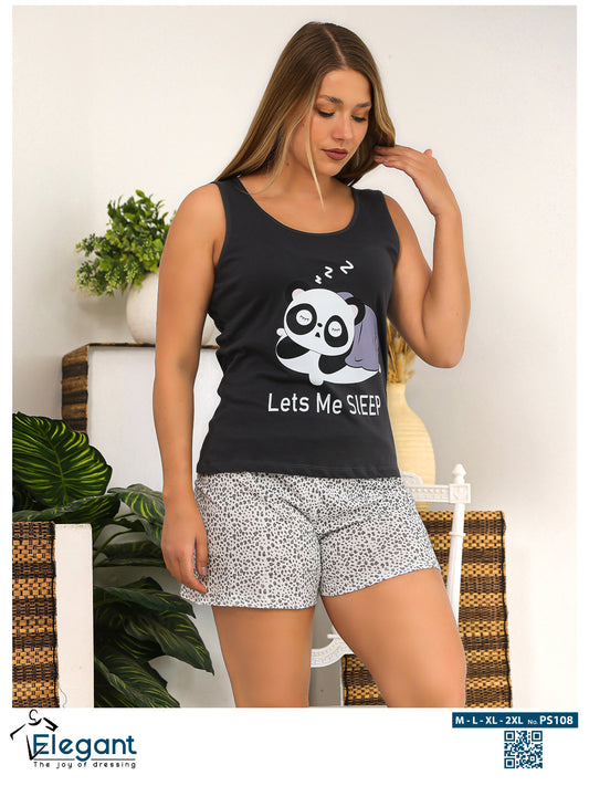 PJ short Cotton Dark Grey - Panda