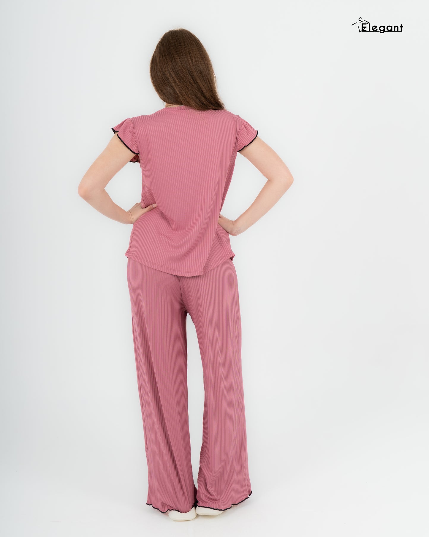 Ribbed PJ Pants - Button up - Cashmere