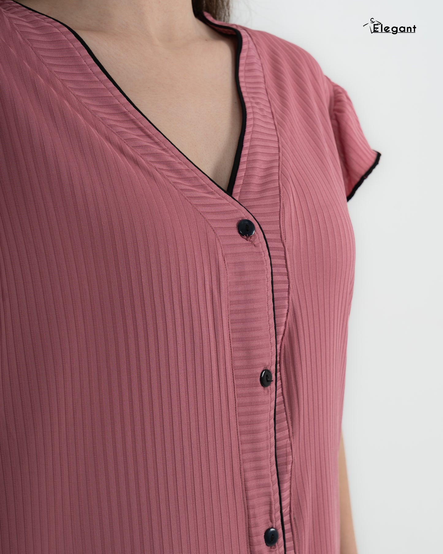 Ribbed PJ Pants - Button up - Cashmere