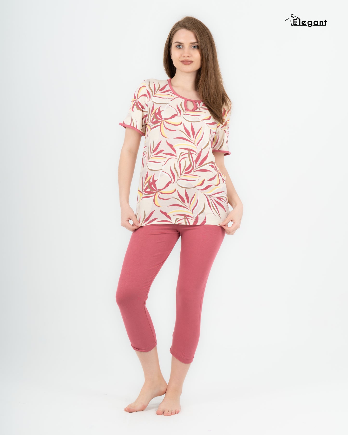 Viscose PJ Pantcourt - Orange Dancing Palms