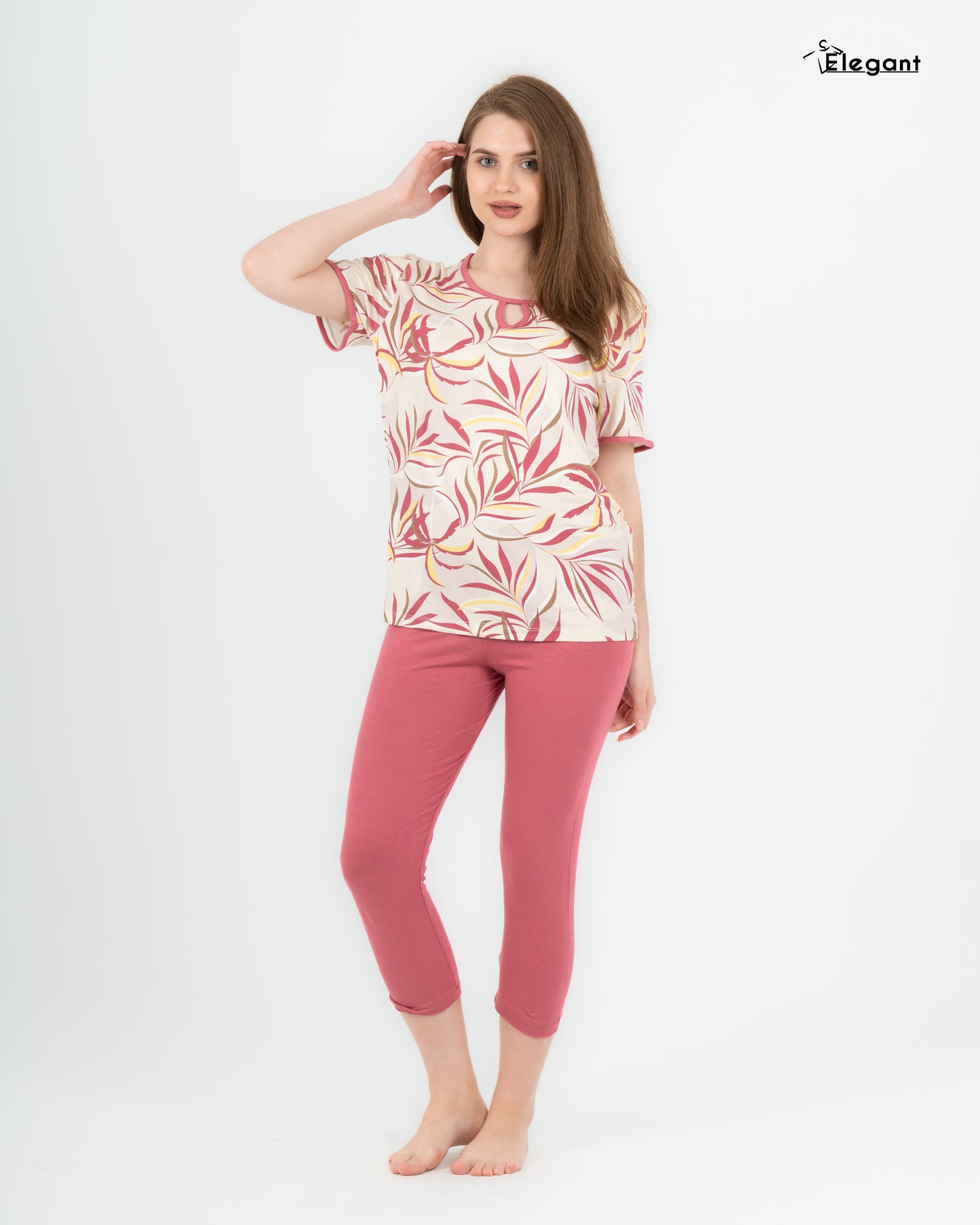 Viscose PJ Pantcourt - Orange Dancing Palms