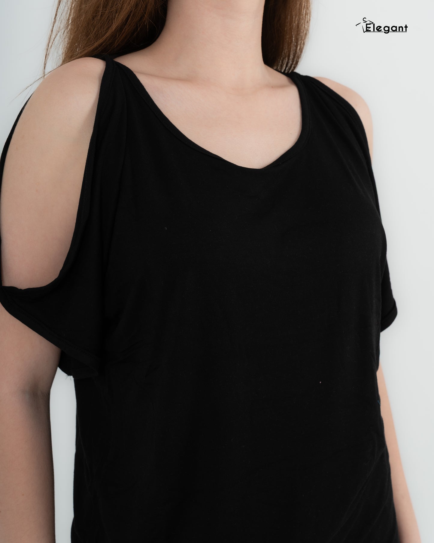 Viscose PJ Shorts, Shoulder Slit - Black