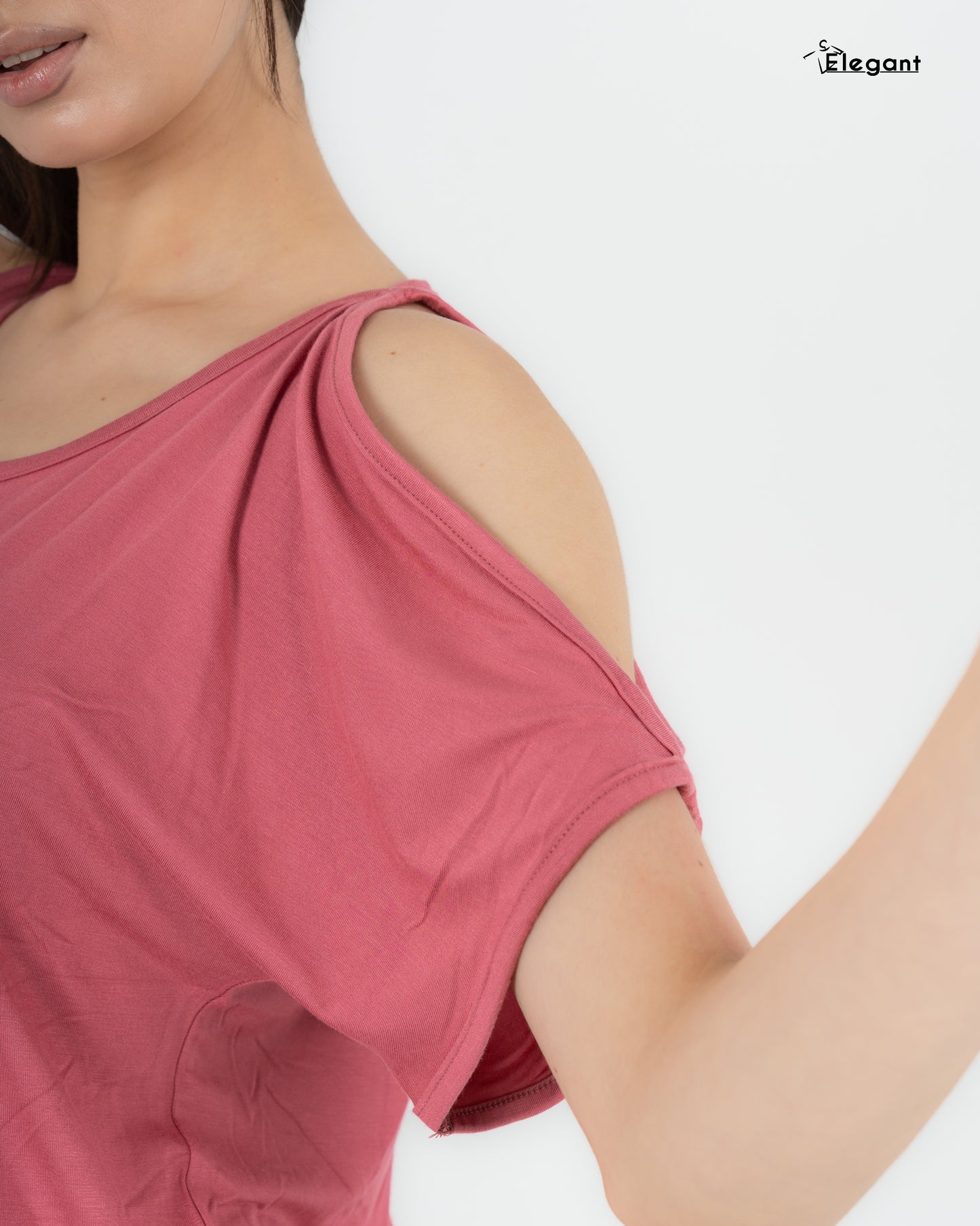 Viscose PJ Shorts, Shoulder Slit - Coral