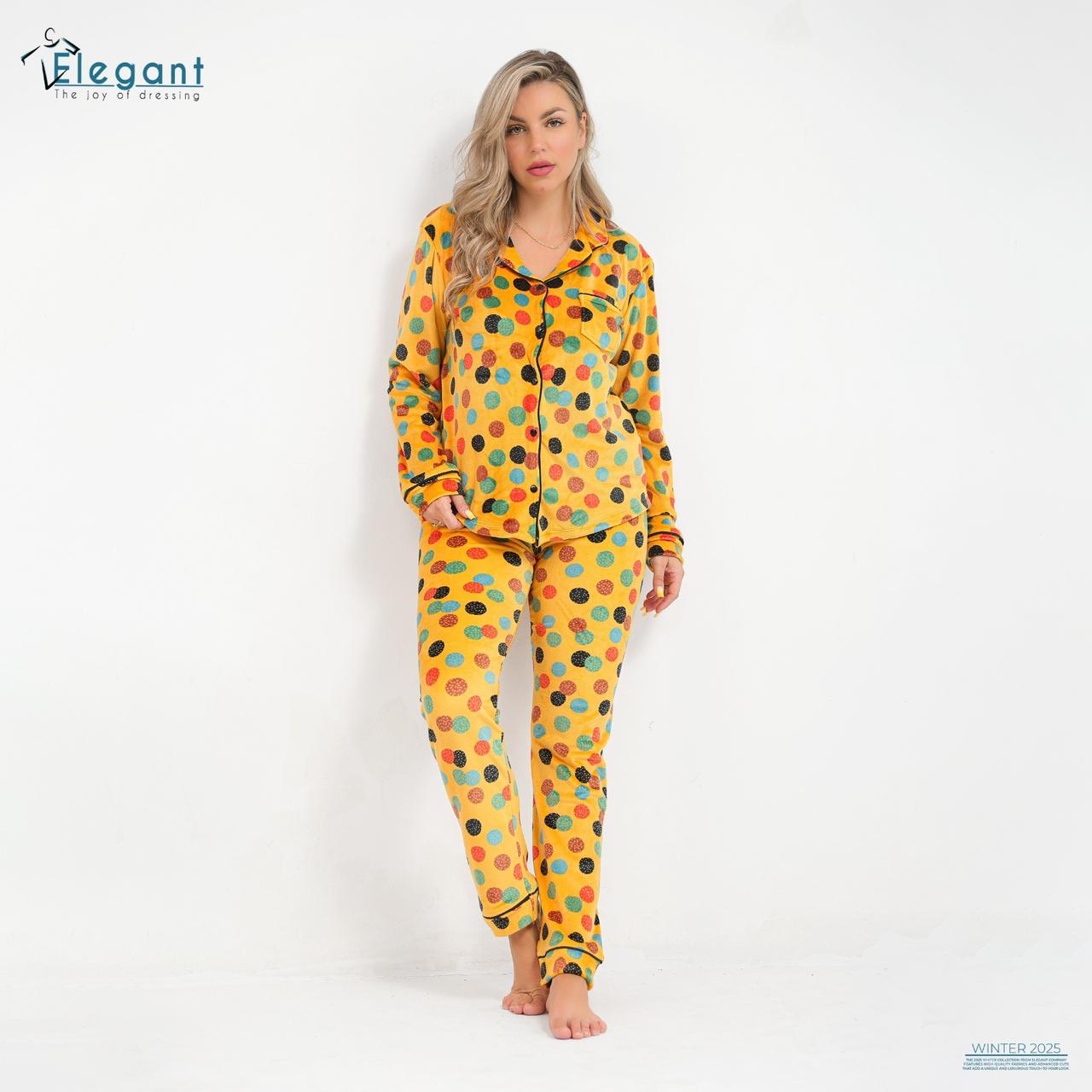 Velvet Pyjama Dots Yellow