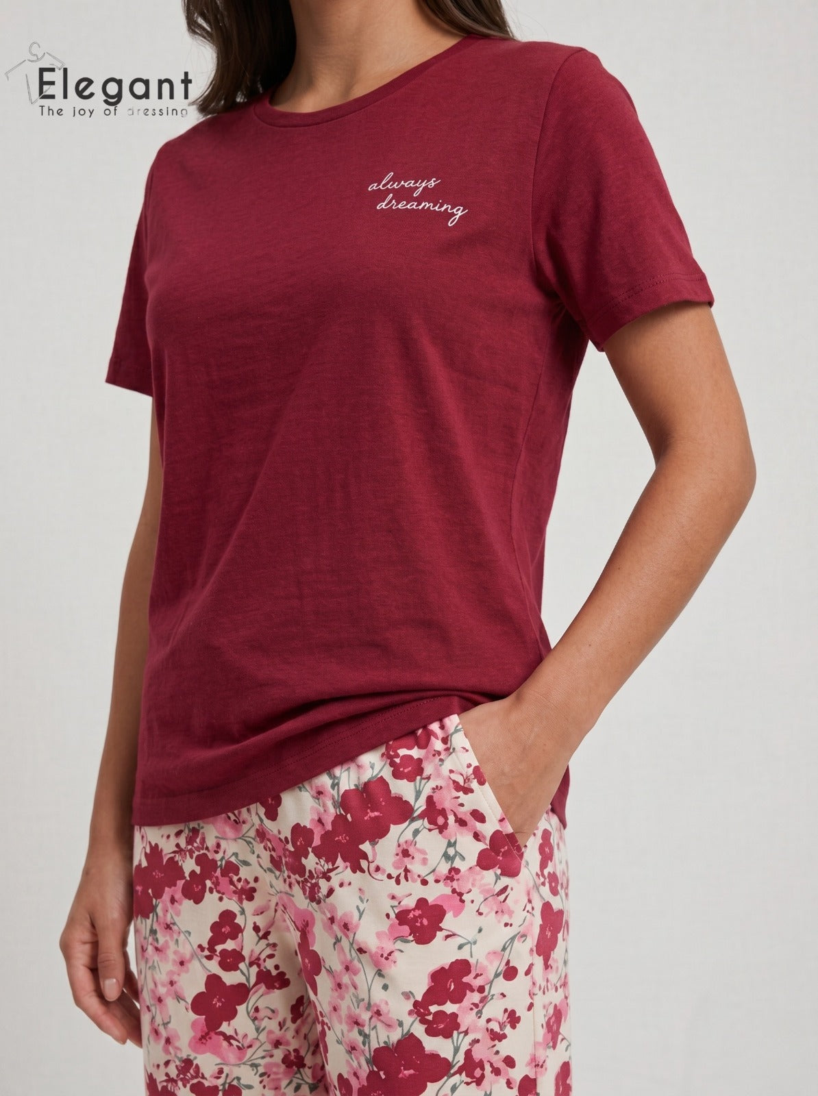 PJs Pants Cotton - Burgundy - Always Dreaming