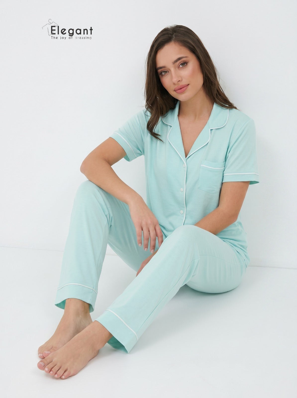 Classic PJ Pants Cotton Plain - Mint