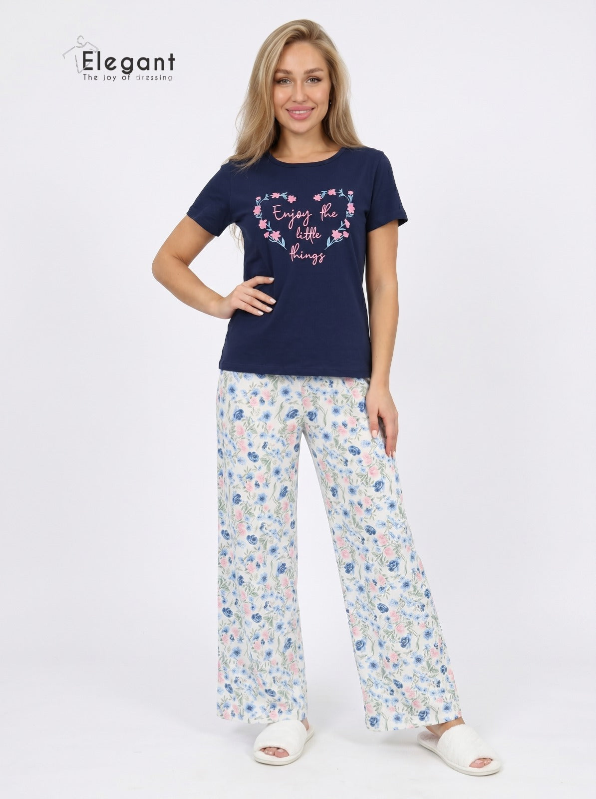 PJs Pants Cotton - Navy - Enjoy The Little Things