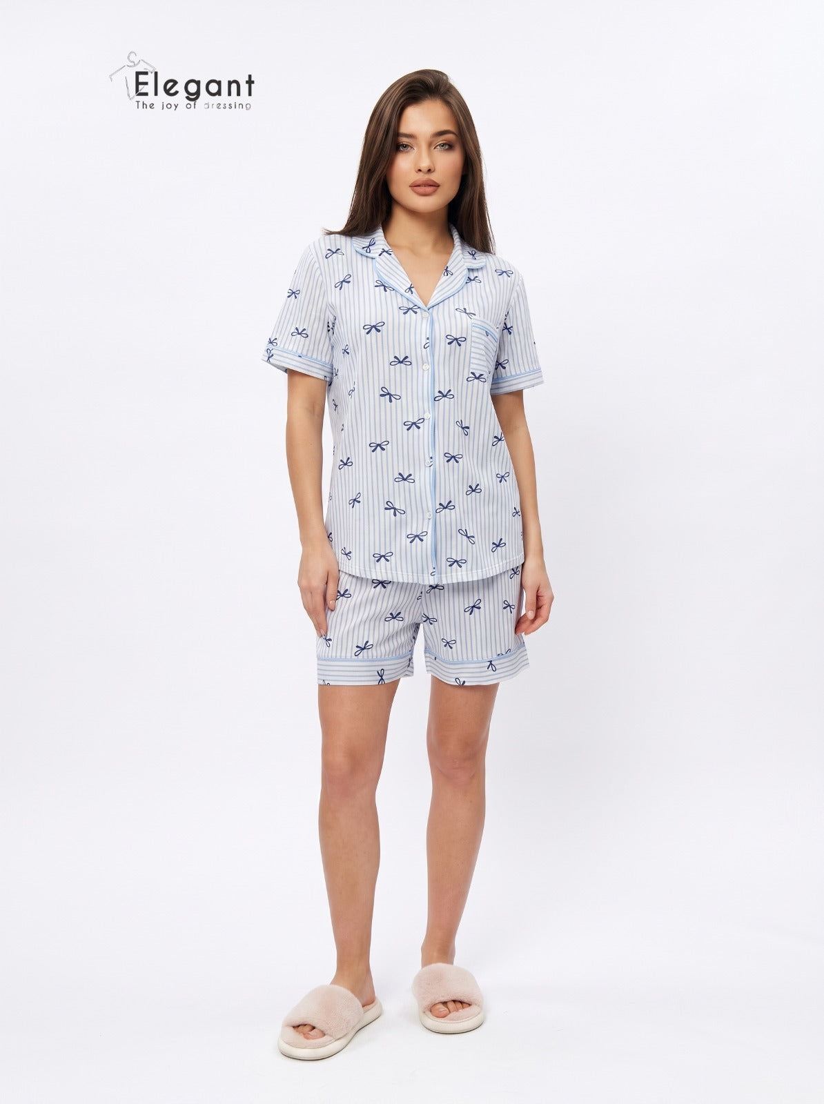 Classic PJ Shorts Cotton - My Classy Bow Blue