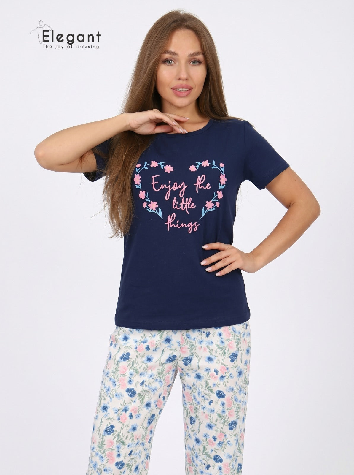 PJs Pants Cotton - Navy - Enjoy The Little Things