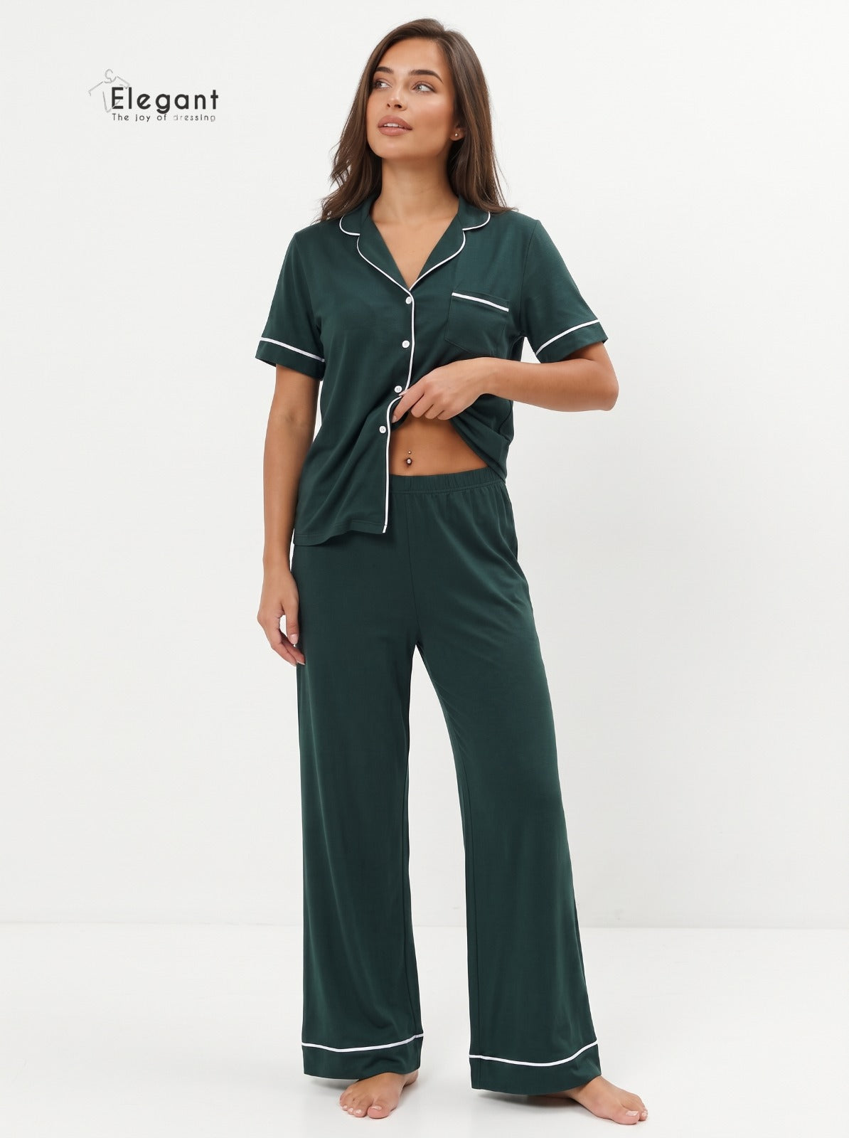Classic PJ Pants Cotton Wide Leg - Teal