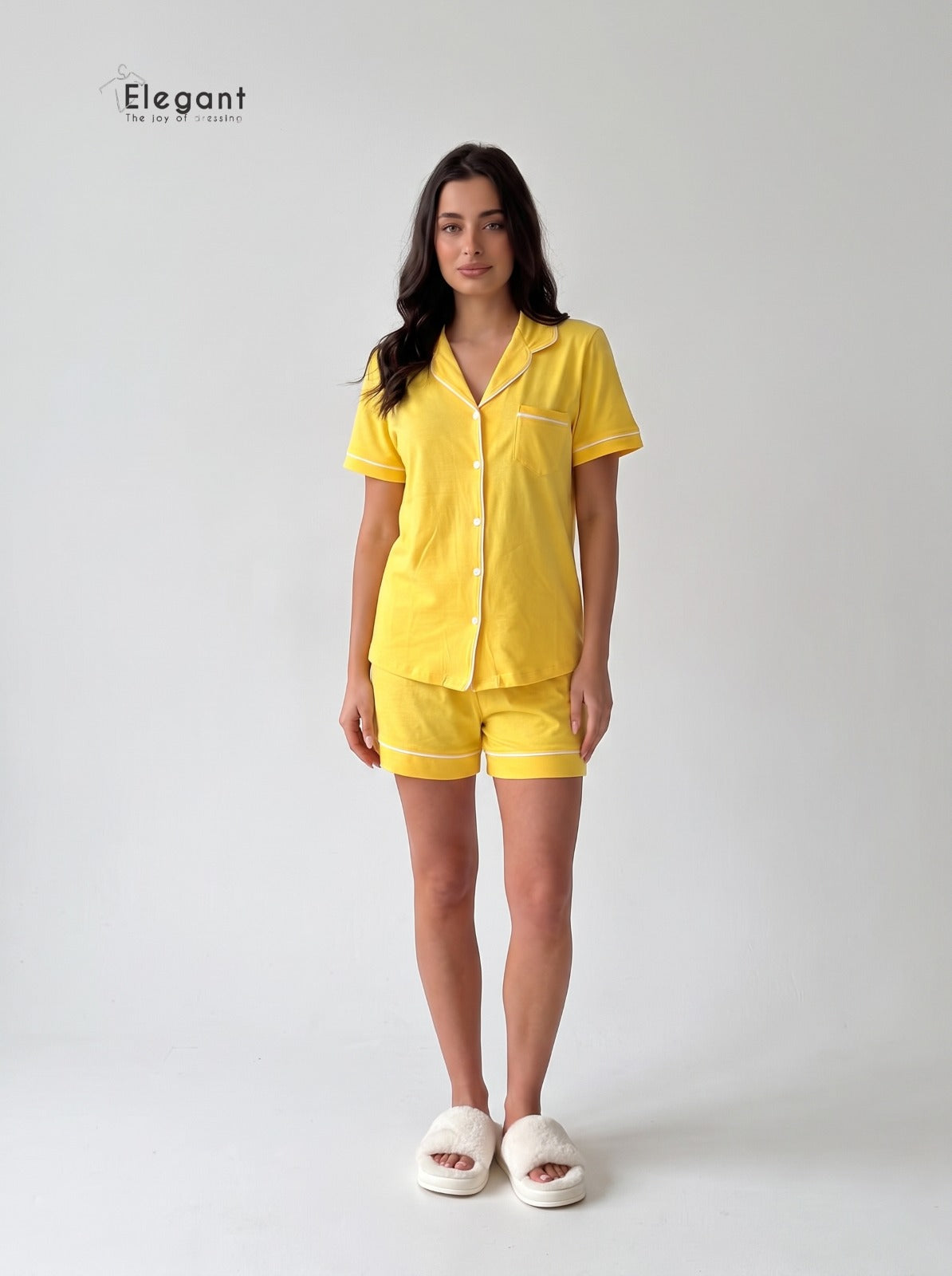 Classic PJ Shorts Cotton - Bright Yellow