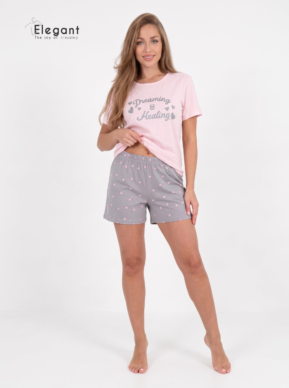 PJ Shorts Cotton Pink Grey - Dreaming is Healing