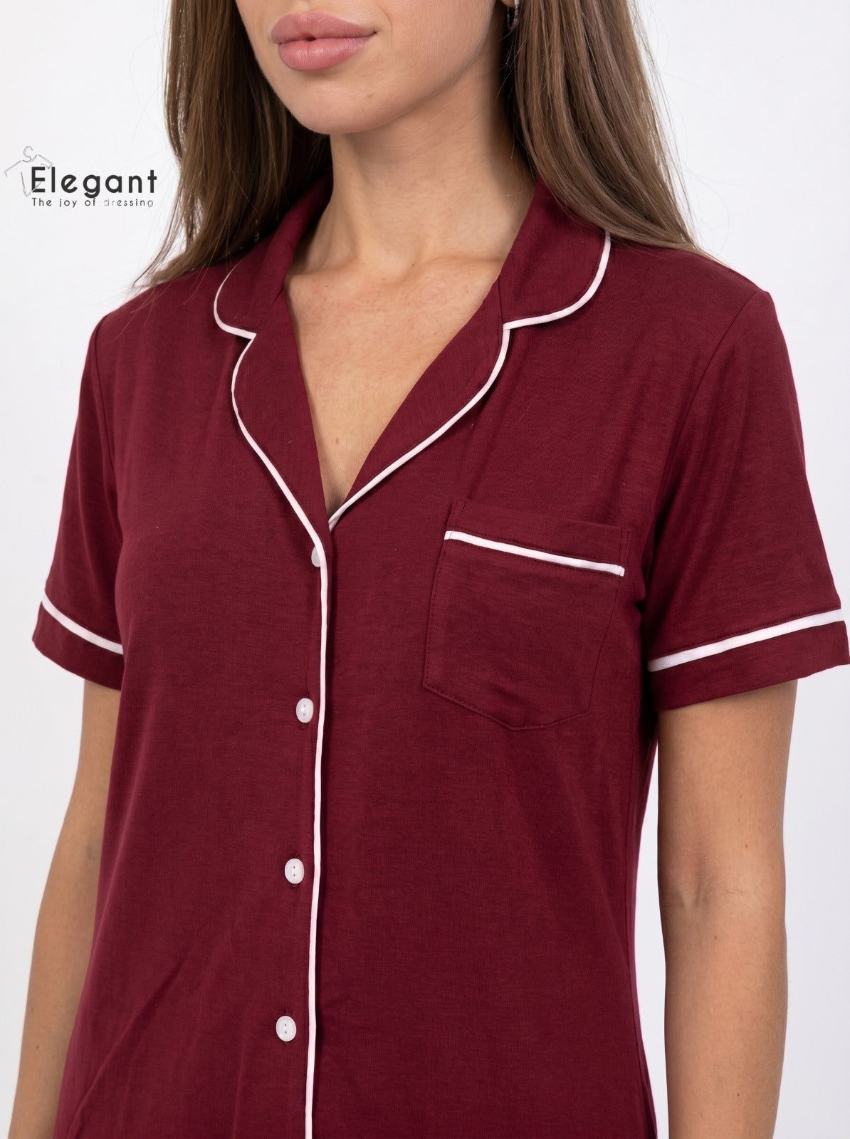Classic Nightshirt Cotton - Burgundy