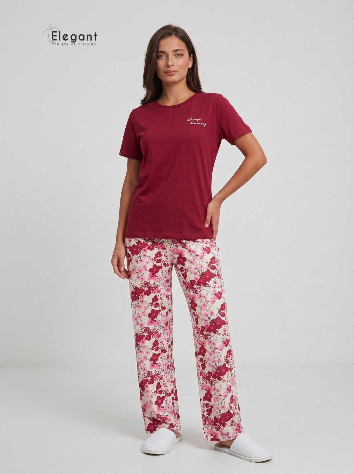 PJs Pants Cotton - Burgundy - Always Dreaming